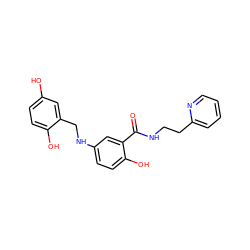 O=C(NCCc1ccccn1)c1cc(NCc2cc(O)ccc2O)ccc1O ZINC000013861845