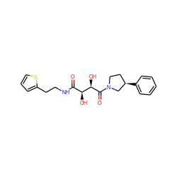 O=C(NCCc1cccs1)[C@H](O)[C@@H](O)C(=O)N1CC[C@@H](c2ccccc2)C1 ZINC000034635569