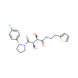 O=C(NCCc1cccs1)[C@H](O)[C@@H](O)C(=O)N1CCC[C@@H]1c1ccc(Cl)cc1 ZINC000038239598