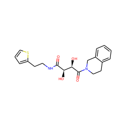 O=C(NCCc1cccs1)[C@H](O)[C@@H](O)C(=O)N1CCc2ccccc2C1 ZINC000045366385