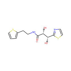 O=C(NCCc1cccs1)[C@H](O)[C@@H](O)c1nccs1 ZINC000045336913