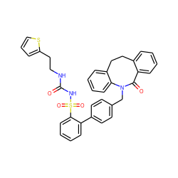 O=C(NCCc1cccs1)NS(=O)(=O)c1ccccc1-c1ccc(CN2C(=O)c3ccccc3CCc3ccccc32)cc1 ZINC000026652635