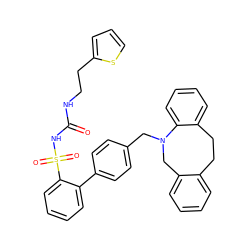 O=C(NCCc1cccs1)NS(=O)(=O)c1ccccc1-c1ccc(CN2Cc3ccccc3CCc3ccccc32)cc1 ZINC000026646101