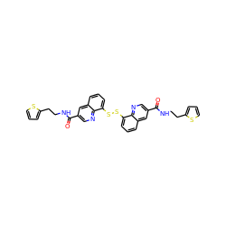 O=C(NCCc1cccs1)c1cnc2c(SSc3cccc4cc(C(=O)NCCc5cccs5)cnc34)cccc2c1 ZINC001772602924