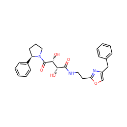 O=C(NCCc1nc(Cc2ccccc2)co1)[C@H](O)[C@@H](O)C(=O)N1CCC[C@@H]1c1ccccc1 ZINC000045384389