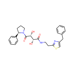 O=C(NCCc1nc(Cc2ccccc2)cs1)[C@H](O)[C@@H](O)C(=O)N1CCC[C@@H]1c1ccccc1 ZINC000045336164