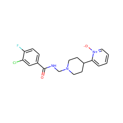 O=C(NCN1CCC(c2cccc[n+]2[O-])CC1)c1ccc(F)c(Cl)c1 ZINC000038149980