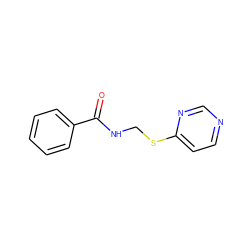 O=C(NCSc1ccncn1)c1ccccc1 ZINC000000081635