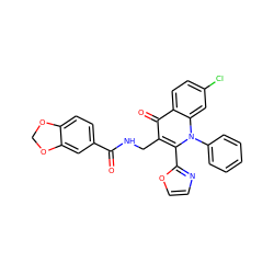 O=C(NCc1c(-c2ncco2)n(-c2ccccc2)c2cc(Cl)ccc2c1=O)c1ccc2c(c1)OCO2 ZINC000096170096