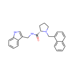 O=C(NCc1c[nH]c2ccccc12)[C@@H]1CCCN1Cc1cccc2ccccc12 ZINC000013440185