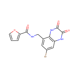 O=C(NCc1cc(Br)cc2[nH]c(=O)c(=O)[nH]c12)c1ccco1 ZINC000027553138