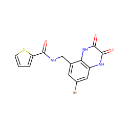 O=C(NCc1cc(Br)cc2[nH]c(=O)c(=O)[nH]c12)c1cccs1 ZINC000027553645