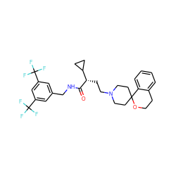 O=C(NCc1cc(C(F)(F)F)cc(C(F)(F)F)c1)[C@@H](CCN1CCC2(CC1)OCCc1ccccc12)C1CC1 ZINC000473106859