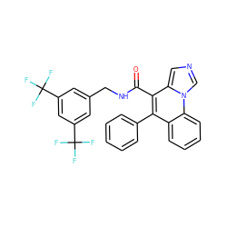 O=C(NCc1cc(C(F)(F)F)cc(C(F)(F)F)c1)c1c(-c2ccccc2)c2ccccc2n2cncc12 ZINC000040845355