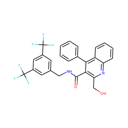 O=C(NCc1cc(C(F)(F)F)cc(C(F)(F)F)c1)c1c(CO)nc2ccccc2c1-c1ccccc1 ZINC000003938324