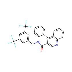 O=C(NCc1cc(C(F)(F)F)cc(C(F)(F)F)c1)c1cnc2ccccc2c1-c1ccccc1 ZINC000013559597