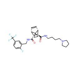 O=C(NCc1cc(C(F)(F)F)ccc1F)[C@@H]1[C@@H]2C=C[C@H]([C@H]1C(=O)NCCCCN1CCCC1)C21CC1 ZINC000168547454