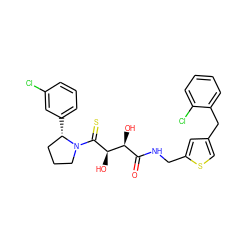 O=C(NCc1cc(Cc2ccccc2Cl)cs1)[C@H](O)[C@@H](O)C(=S)N1CCC[C@@H]1c1cccc(Cl)c1 ZINC000049767009