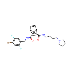 O=C(NCc1cc(F)c(Br)cc1F)[C@@H]1[C@@H]2C=C[C@H]([C@H]1C(=O)NCCCCN1CCCC1)C21CC1 ZINC000168528273