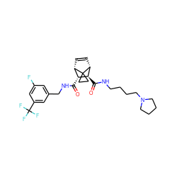 O=C(NCc1cc(F)cc(C(F)(F)F)c1)[C@@H]1[C@@H]2C=C[C@H]([C@H]1C(=O)NCCCCN1CCCC1)C21CC1 ZINC000168528966