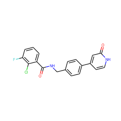 O=C(NCc1ccc(-c2cc[nH]c(=O)c2)cc1)c1cccc(F)c1Cl ZINC000147212589