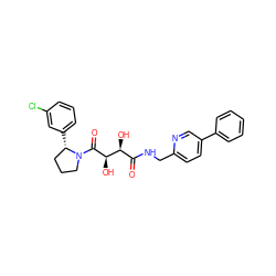 O=C(NCc1ccc(-c2ccccc2)cn1)[C@H](O)[C@@H](O)C(=O)N1CCC[C@@H]1c1cccc(Cl)c1 ZINC000071341099