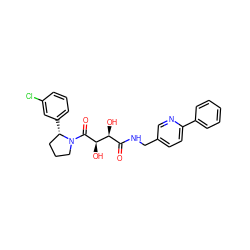 O=C(NCc1ccc(-c2ccccc2)nc1)[C@H](O)[C@@H](O)C(=O)N1CCC[C@@H]1c1cccc(Cl)c1 ZINC000071333342