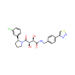 O=C(NCc1ccc(-c2csnn2)cc1)[C@H](O)[C@@H](O)C(=O)N1CCC[C@H]1c1cccc(Cl)c1 ZINC000071332456