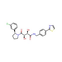 O=C(NCc1ccc(-c2nccs2)cc1)[C@H](O)[C@@H](O)C(=O)N1CCC[C@H]1c1cccc(Cl)c1 ZINC000071341621