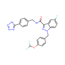 O=C(NCc1ccc(-c2nnn[nH]2)cc1)c1nn(Cc2ccc(OC(F)F)cc2)c2ccc(F)cc12 ZINC000114919236