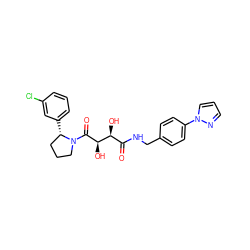 O=C(NCc1ccc(-n2cccn2)cc1)[C@H](O)[C@@H](O)C(=O)N1CCC[C@@H]1c1cccc(Cl)c1 ZINC000068247405