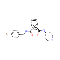 O=C(NCc1ccc(Br)cc1)[C@@H]1[C@@H]2C=C[C@H]([C@H]1C(=O)NC1CCNCC1)C21CC1 ZINC000168368363