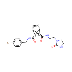 O=C(NCc1ccc(Br)cc1)[C@@H]1[C@@H]2C=C[C@H]([C@H]1C(=O)NCCN1CCNC1=O)C21CC1 ZINC000168309408