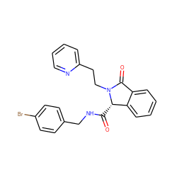 O=C(NCc1ccc(Br)cc1)[C@H]1c2ccccc2C(=O)N1CCc1ccccn1 ZINC000095557114