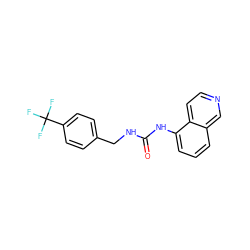 O=C(NCc1ccc(C(F)(F)F)cc1)Nc1cccc2cnccc12 ZINC000006746067