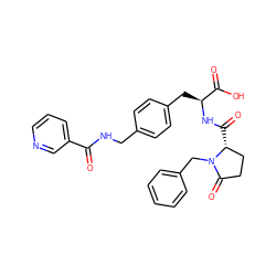 O=C(NCc1ccc(C[C@H](NC(=O)[C@@H]2CCC(=O)N2Cc2ccccc2)C(=O)O)cc1)c1cccnc1 ZINC000027769364