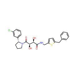 O=C(NCc1ccc(Cc2ccccc2)s1)[C@H](O)[C@@H](O)C(=O)N1CCC[C@@H]1c1cccc(Cl)c1 ZINC000071333130