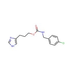 O=C(NCc1ccc(Cl)cc1)OCCCc1c[nH]cn1 ZINC000013747079