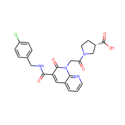 O=C(NCc1ccc(Cl)cc1)c1cc2cccnc2n(CC(=O)N2CC[C@H](C(=O)O)C2)c1=O ZINC001772639922