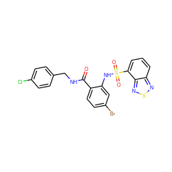 O=C(NCc1ccc(Cl)cc1)c1ccc(Br)cc1NS(=O)(=O)c1cccc2nsnc12 ZINC000029063856