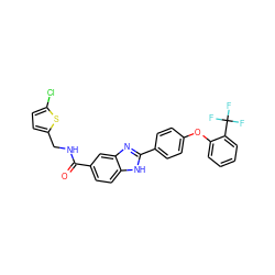 O=C(NCc1ccc(Cl)s1)c1ccc2[nH]c(-c3ccc(Oc4ccccc4C(F)(F)F)cc3)nc2c1 ZINC000059032254