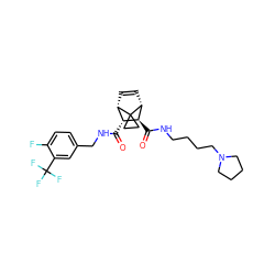 O=C(NCc1ccc(F)c(C(F)(F)F)c1)[C@@H]1[C@@H]2C=C[C@H]([C@H]1C(=O)NCCCCN1CCCC1)C21CC1 ZINC000168477545