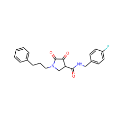 O=C(NCc1ccc(F)cc1)C1CN(CCCc2ccccc2)C(=O)C1=O ZINC000040412507