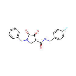 O=C(NCc1ccc(F)cc1)C1CN(Cc2ccccc2)C(=O)C1=O ZINC000040933194