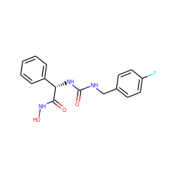 O=C(NCc1ccc(F)cc1)N[C@H](C(=O)NO)c1ccccc1 ZINC000095558593