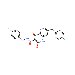 O=C(NCc1ccc(F)cc1)c1c(O)[nH]c2cc(Cc3ccc(F)cc3)cnc2c1=O ZINC000073160103