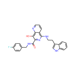 O=C(NCc1ccc(F)cc1)c1nc(NCCc2c[nH]c3ccccc23)c2cccnc2c1O ZINC000095575114