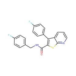 O=C(NCc1ccc(F)cc1)c1sc2ncccc2c1-c1ccc(F)cc1 ZINC000149852384