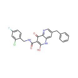 O=C(NCc1ccc(F)cc1Cl)c1c(O)[nH]c2cc(Cc3ccccc3)cnc2c1=O ZINC000073160107