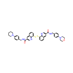 O=C(NCc1ccc(N2CCCCC2)cc1)c1cnc2c(SSc3cccc4cc(C(=O)NCc5ccc(N6CCOCC6)cc5)cnc34)cccc2c1 ZINC001772656610